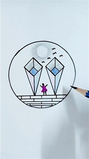 How to draw a 3D drawing in a circle #art #drawing #Drawing