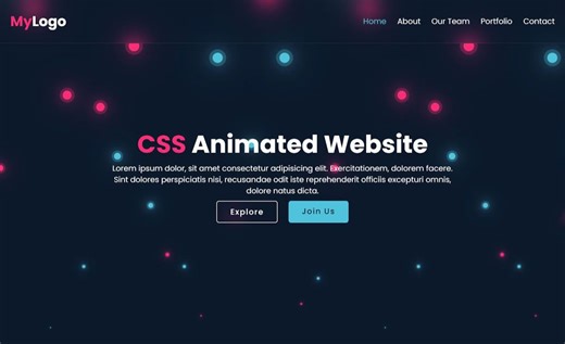 如何使用 HTML 和 CSS 制作动画网站 | 源码下载