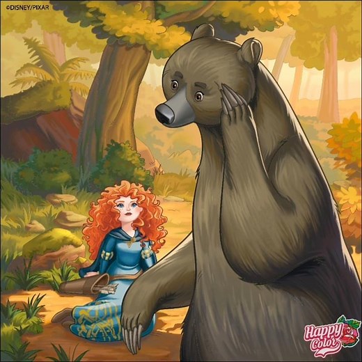 Happy Color Speedpaint: Brave (2012) Queen Elinor bear scene