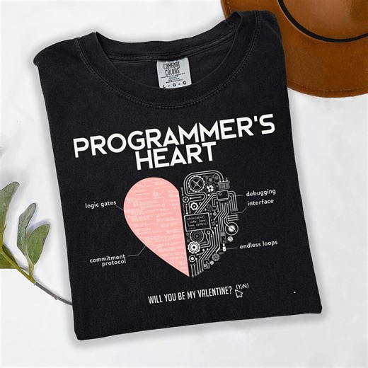 Programmer’s Heart Valentine T Shirt, Coding Love Shirt, Nerd Valentine Gift, Developer Humor Tee, Geek Valentine Shirt - Etsy Australia