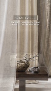 ‘Craftsville’ – an exquisite collection of natural, organic-looking curtains - weaves a narrative of simplicity and authenticity into the very fabric of your living space. The collection presents three beautiful woven plains – ‘Nature’, ‘Element’ and ‘Durrie’, in a palette that ranges from earthy linen tones to soft pastels and dusky tones of blues, corals, ferns and aqua. Nature’s subtle specky two-toned appearance, Element’s slubby textures and Durrie’s tactile woven surface, embraces the impe