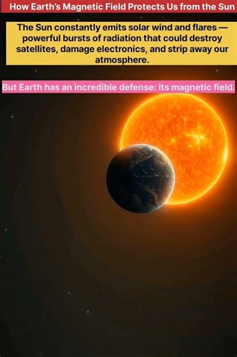 The Sun attacks us every day… but Earth fights back with an invisible shield."