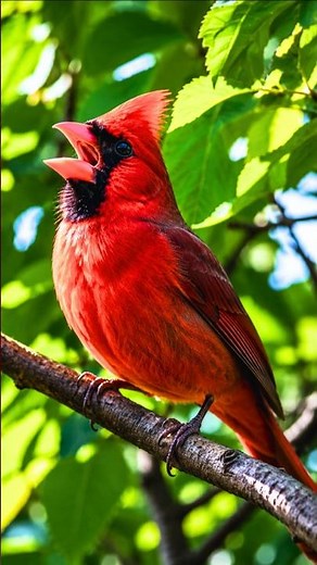 Northern Cardinal Singing • Ultimate Vibrant Birds Chirping No Music 🐦