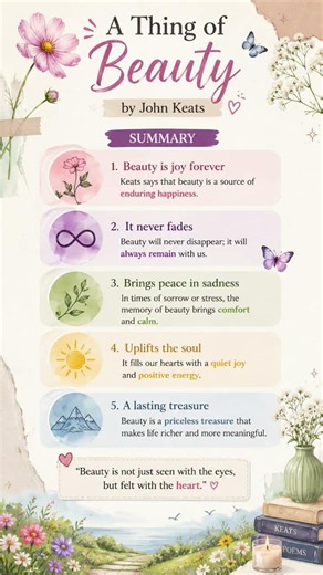 Summary of A Thing of Beauty Class 12 Cbse #poem #cbse #class12 #cbseenglish #class12english #john