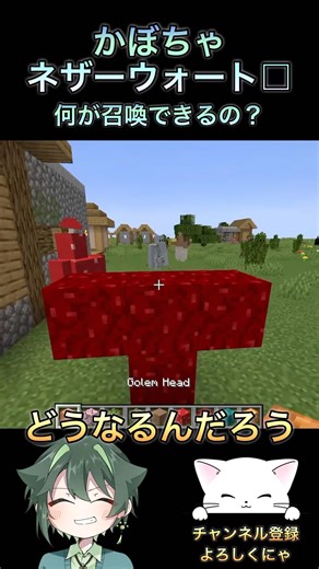 ネザーウォートブロックとかぼちゃで何が召喚できるの？【mod】 #マイクラ #マインクラフト #shorts