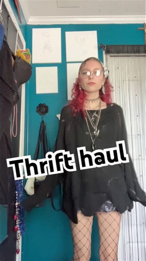 Thrift haul #fashion #outfit #thrifthaul #thrift #style #gothic #tryonhaul #alt #shorts #girls #goth