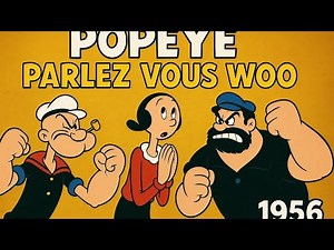 “Popeye Parlez Vous Woo (1956) | Classic Funny Cartoon | Popeye vs Bluto for Olive Oyl
