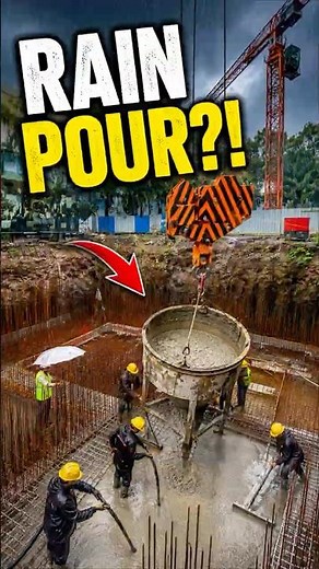 Can You Pour Concrete in Rain? 😳 Tower Crane Raft Pour