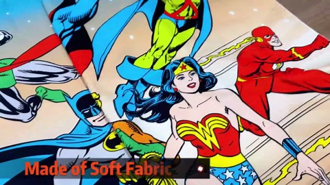 Superhero Backdrop Photography Background, Super Heros League Photo Booth Banner for Kids, Birthday Party Wall Decorations, Window Curtain Picnic Mat Outdoor Indoor Use