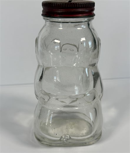 Antique Hazel Atlas Glass Piggy Bank (mustard Bottle) - Etsy