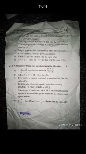9TH STD MATHS 1 SECOND UNIT TEST QUESTION PAPER. #exam #viral