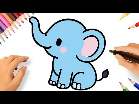 HOW TO DRAW A CUTE BABY ELEPHANT EASY ❤️