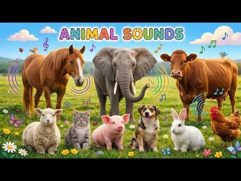 Cute Animal Sounds 🐱🐮🐑 | Cat, Cow & Sheep Sounds for Kids #cat #cow #elephant