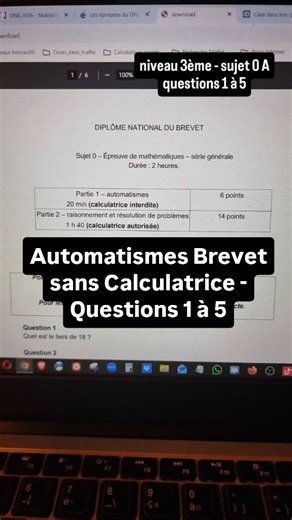 AlgèBrille on Instagram: "Sujet 0 du Brevet 2026 (sujet A) questions 1 à 5. On répond en expliquant les points de cours correspondant à plusieurs notions: géométrie, triangle, angle, statistique, médiane, fraction, simplification de fraction, droite graduée, conversion d'unité Assure toi de bien maitriser ces notions pour être à l'aise. #géométrie #brevet #brevet2026 #fraction"
