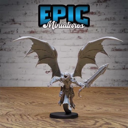 Flying Dragonborn | DnD Miniature | Tabletop Game Miniatures | 3D Model STL FILE | RPG DnDminis