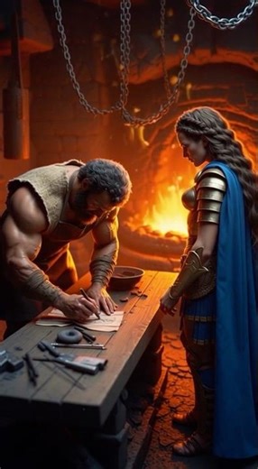 Hephaestus speaks with Athena #hephestus #athena #greekmythology #mythology