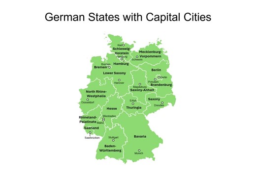 Editable Powerpoint Map of German States of Germany – Includes Capital Cities and Surrounding European Countries - Etsy