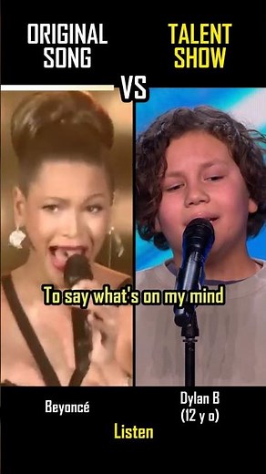TALENT SHOW vs ORIGINAL: DYLAN B vs BEYONCÉ - Listen - #shorts #versus #talent