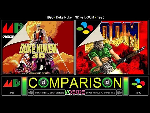 Duke Nukem 3D vs DOOM (Sega Genesis vs SNES) Side by Side Comparison | VCDECIDE