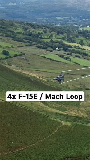 Maul flt of 4 F-15Es into the Mach Loop #lowlevel #aviation #jet #machloop #f15e