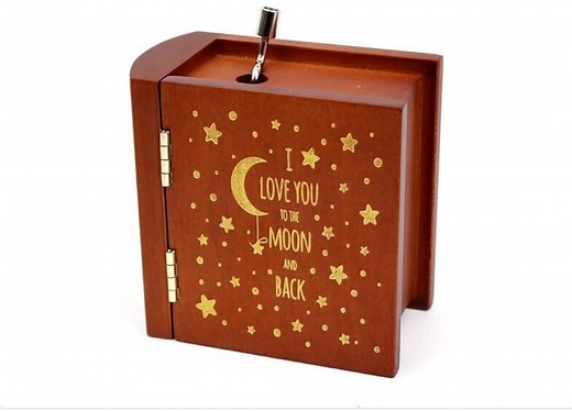 Custom Engraved Wood Music Box: Hand Crank, Many Songs - Etsy