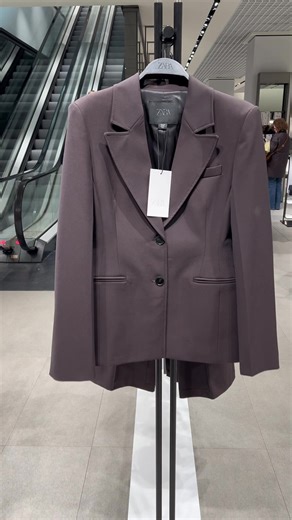 ZARA Brown Fitted Blazer from ZW Collection