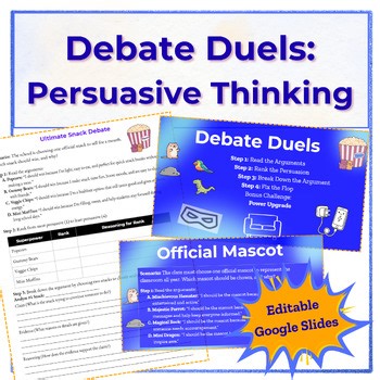 Debate Duels: Argument Writing Mini-Lessons | Claim, Evidence, & Reasoning