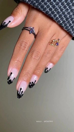 🖤 Black Crystal Drip Nail Art Tutorial 💅 #nailtech #nails #nail #nailsartvideos #nailsart #nails💅 #nailsalon #trendingvideo #Uk #londonnailtech