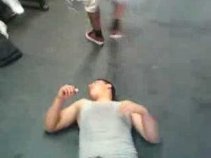 self-induced fainting( eyes rolled back)