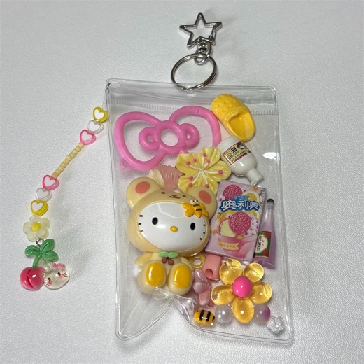 Hello Kitty Bear Trinket Pouch Bag Charm Japanese Gashapon Style Keyring - Etsy