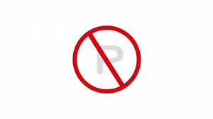 Signs Park Warning Outline Animated Icons No parking on red background. Danger symbol. Warning atten