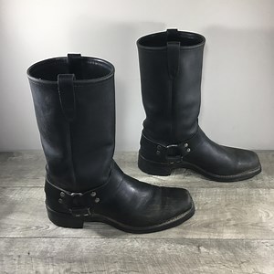 Vintage Made in USA Black Leather Engineer Biker Motorcycle Men's Riding Soft Toe Boots Size 10 Medium - Etsy Australia