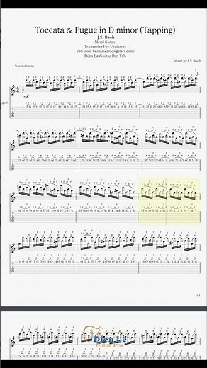 (Another version) Toccata & Fugue in D minor (Tapping) for Metal Guitar