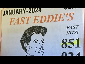 Lottery 📖 | Fast Eddies| Jan. 2024| Allstate. Pick3&4