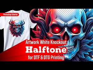 Artwork White Knockout Halftone for DTF & DTG Printing Step by Step Tutorial