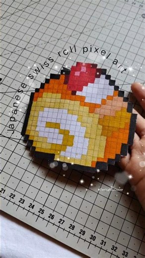 Paper Japanese Roll Cake 🍰 | Pixel Art Drawing Satisfying Short #trending #japanese #anime #pixelart