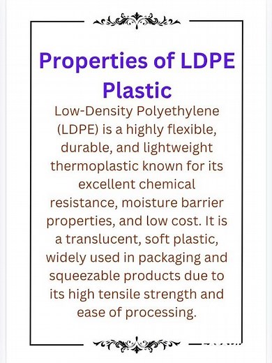 Properties of LDPE Plastic.#plasticmanufacturing #ldpe
