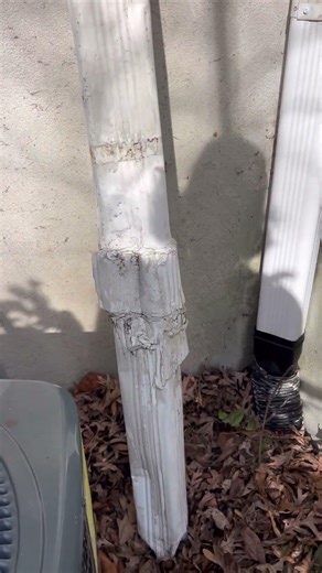 Gutter downspout patch made more sense than replacement?😂