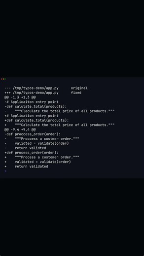 typos - Find & Fix Typos in Your Code Instantly ✏️ #shorts #coding #terminal
