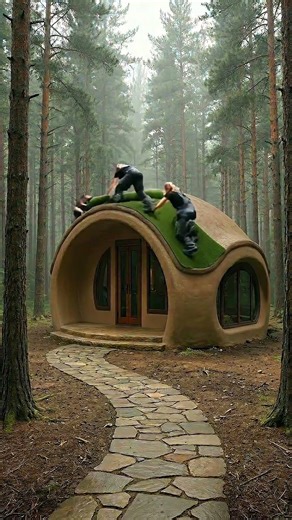 Magical Earth Home Hidden Deep Inside A Peaceful Pine Forest