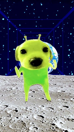 Alien dog sings "Pretty little baby"