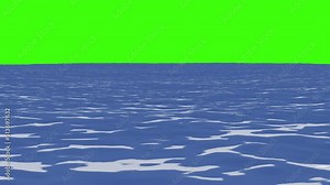 animation of a lake in 2d. cartoon lake water. a lake on a green background