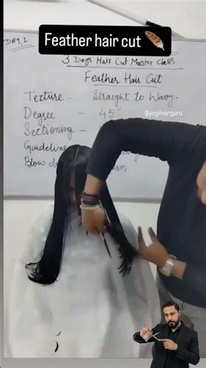 ✨ Feather Hair Cut Tutorial ✂️ #yogihairguru #haircuttutorial