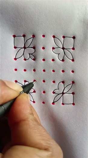 7×7 dots easy rangoli designs | #rangoli #dialyrangoli #muggulu #art #rangoli #simplekolam