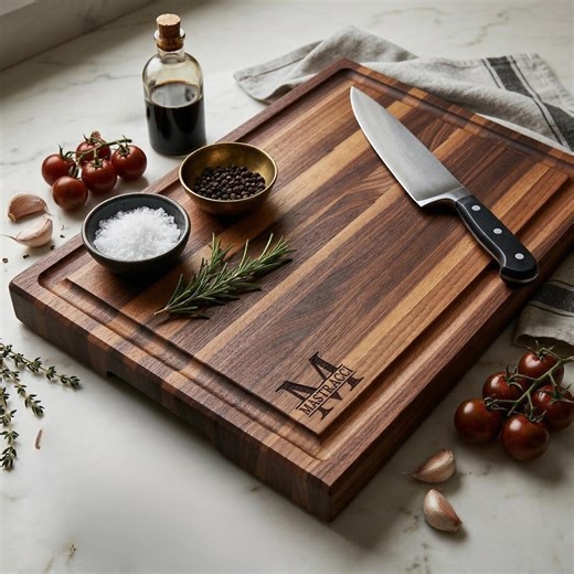 Personalized Walnut Cutting Board, Custom Engraved Chopping Board, Wood Juice Groove Charcuterie Serving Tray - Etsy