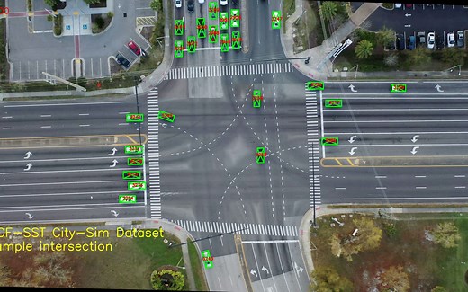 Ou的无人机车辆轨迹提取公开数据集 City-Sim 01-信号配时交叉路口