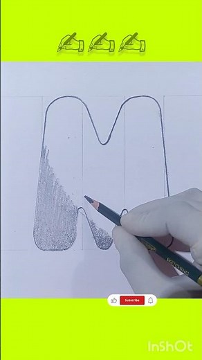 How to Draw a Block Letter M (with Pencil & Paper) #shorts