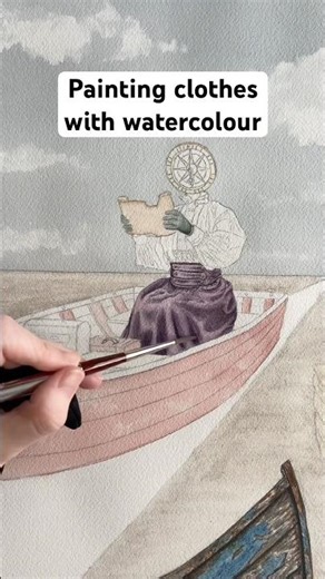 Painting clothes with watercolour is a strange process #artshorts