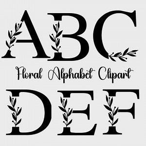 Floral Alphabet Svg, Custom Wedding Alphabet SVG, Leaf and Flower Monogram SVG, Boho Floral Alphabet, Letter Cricut, Floral Initials Clipart - Etsy