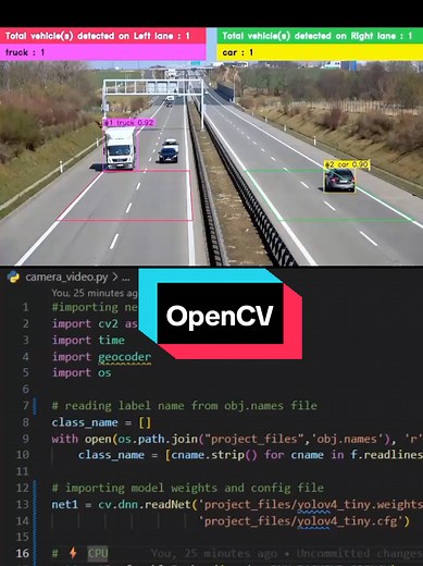 Theo dõi xe lưu thông trong khu vực chỉ định OpenCV - YoloV4 #ai #python #computervision #programming #machinelearning